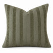 Olive Green Textured Stripe Velveteen Cushion Cover