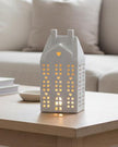 White Ceramic Matt LED Light Up House