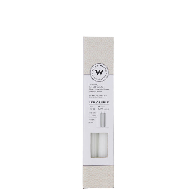 White LED Light Up Taper Candle - Box of Two