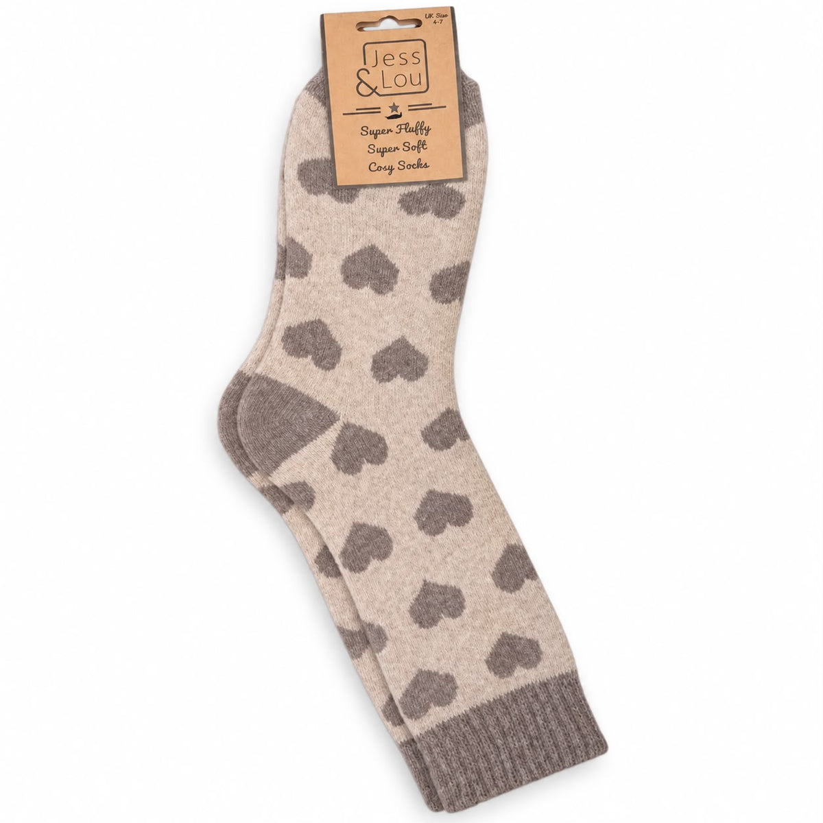 Cappuccino Heart Cosy Socks