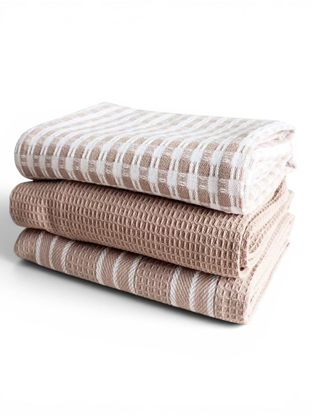 Neutral Cotton Tea Towels - Set of Three