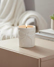 Cream Bow Candle Pot