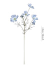 Artificial Ocean Blue Cosmos flower stem from Starlight Express, featuring vibrant blue blooms and realistic foliage for decorative use.