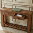 Rustic Natural Large Wood Two Drawers Console Table