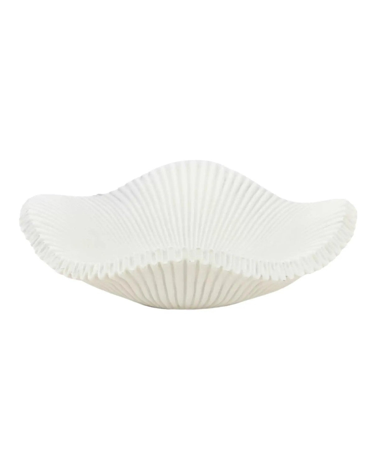 Barbuda Large Scalloped Wavy Decorative Bowl – Neutral Resin Tray - PRE ORDER LATE SEPT DELIVERY - Home DecorHome Decor - Lulu Loves Home