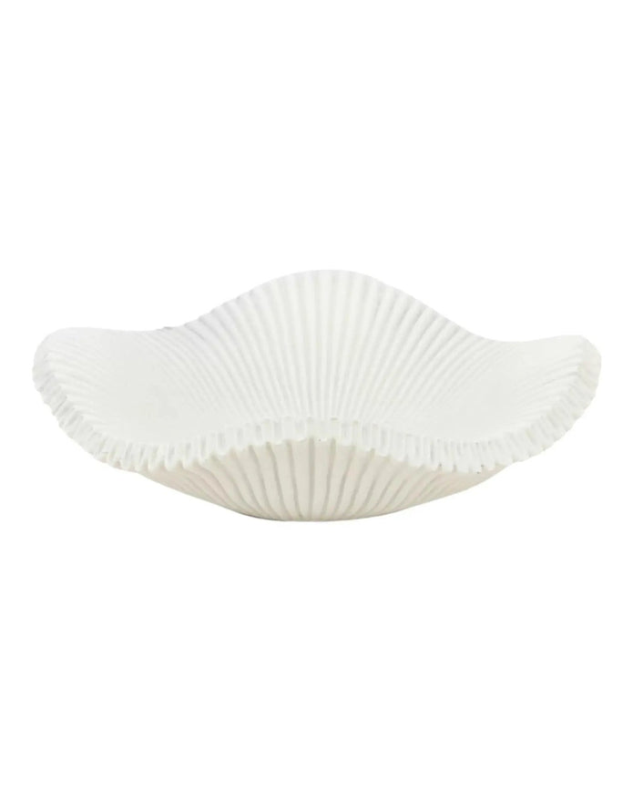 Barbuda Large Scalloped Wavy Decorative Bowl – Neutral Resin Tray - PRE ORDER LATE SEPT DELIVERY - Home DecorHome Decor - Lulu Loves Home