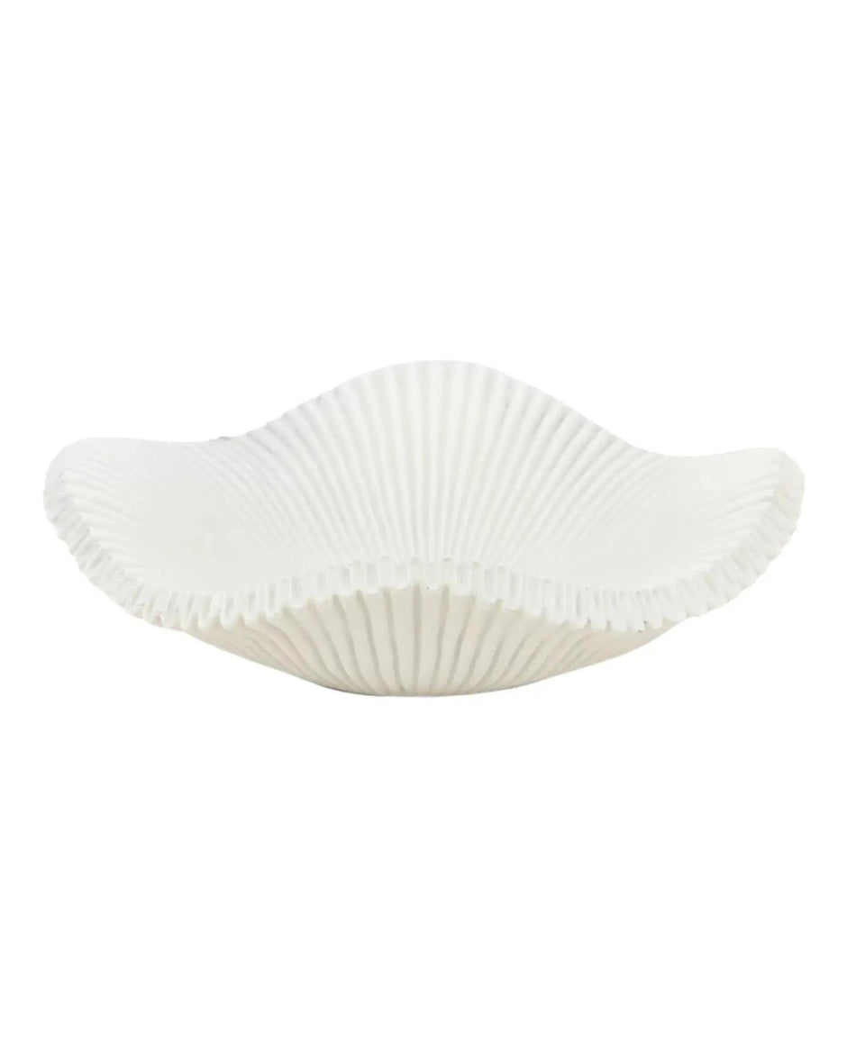 Barbuda Large Scalloped Wavy Decorative Bowl – Neutral Resin Tray - PRE ORDER LATE SEPT DELIVERY - Home DecorHome Decor - Lulu Loves Home