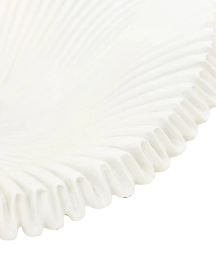 Barbuda Large Scalloped Wavy Decorative Bowl – Neutral Resin Tray - PRE ORDER LATE SEPT DELIVERY - Home DecorHome Decor - Lulu Loves Home