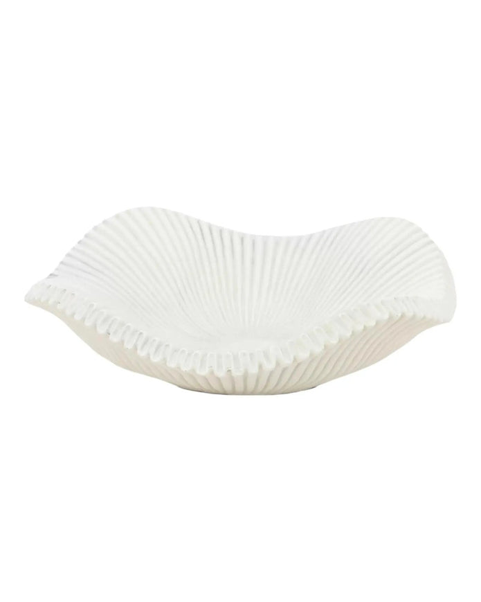 Barbuda Large Scalloped Wavy Decorative Bowl – Neutral Resin Tray - PRE ORDER LATE SEPT DELIVERY - Home DecorHome Decor - Lulu Loves Home