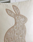 Beige And Cream Embroidered Bunny Cushion Cover