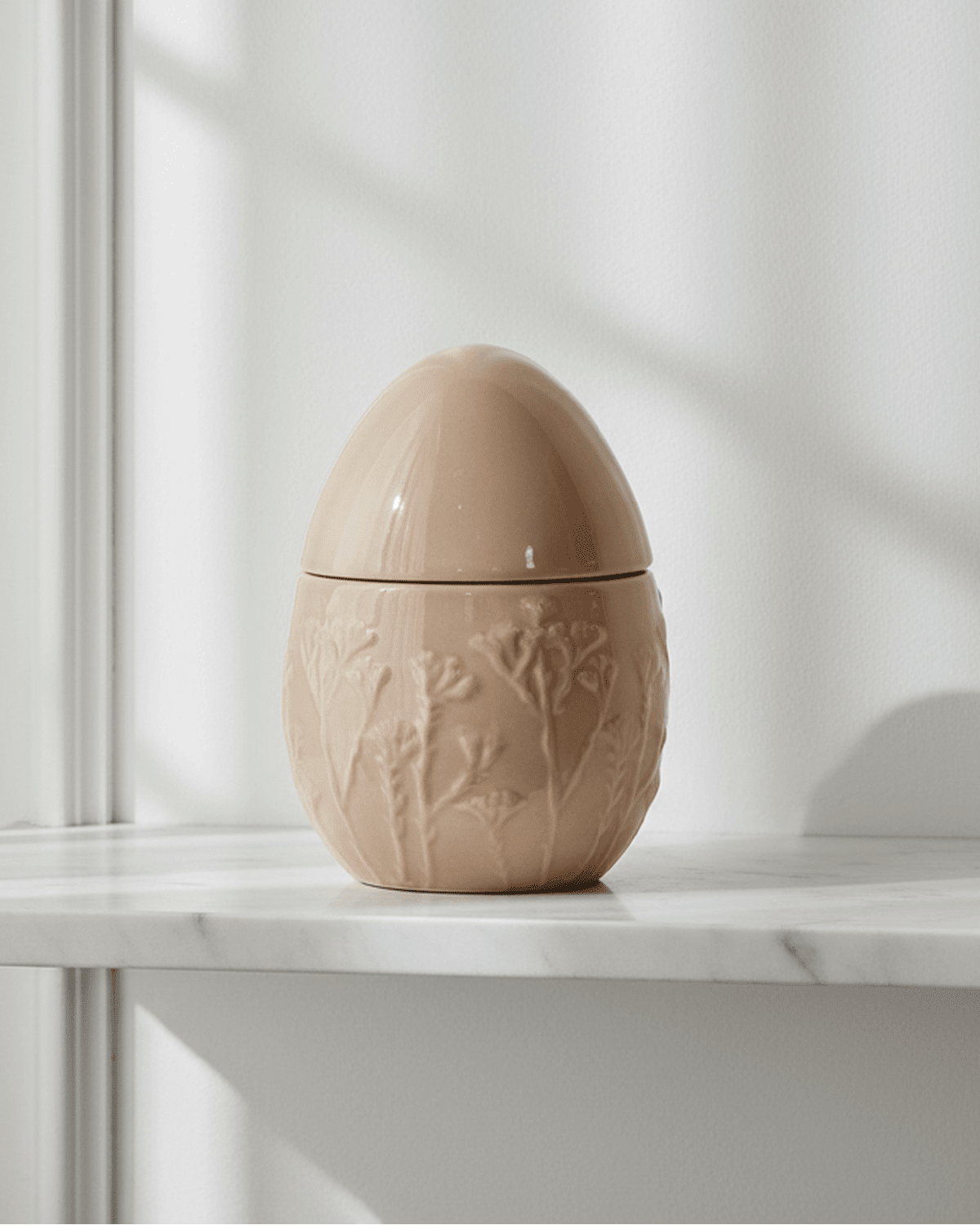 Beige Ceramic Egg Planter