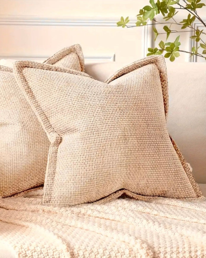 Beige Cream Chenile Cushion Cover