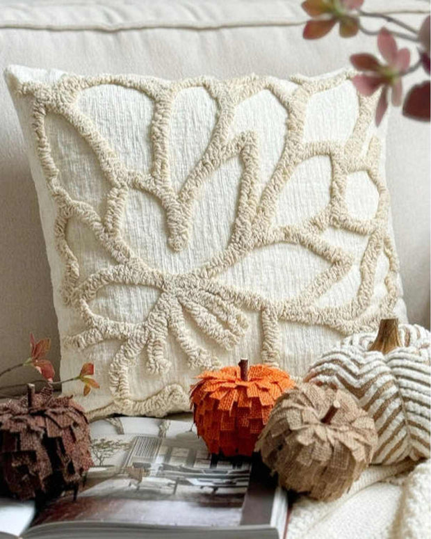 Beige Flower Embroidered Cushion Cover - Soft FurnishingsSoft Furnishings - Lulu Loves Home