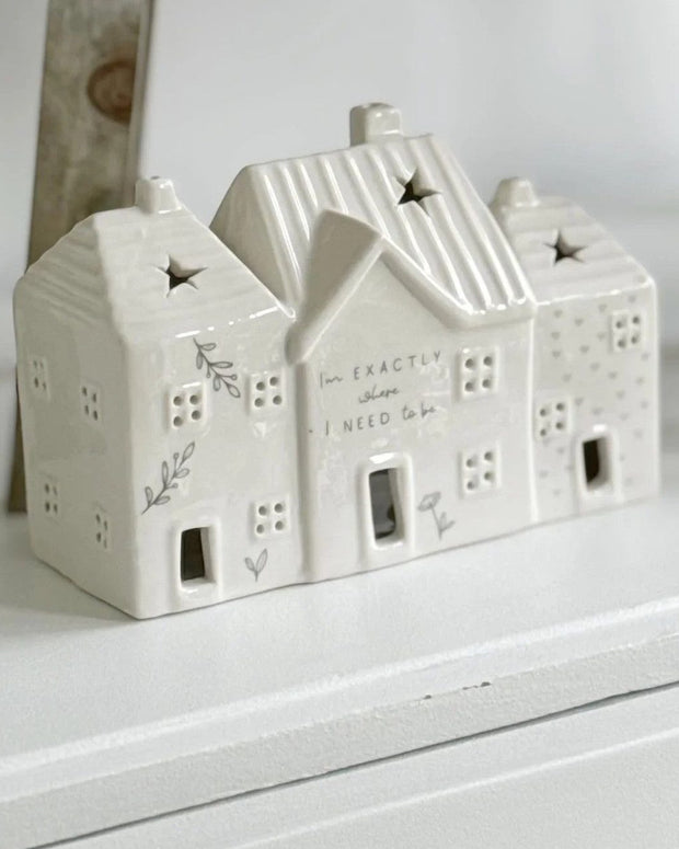 Beige Moments - Ceramic House Tea Light Holder - Where I Need To Be - GiftsGifts - Lulu Loves Home