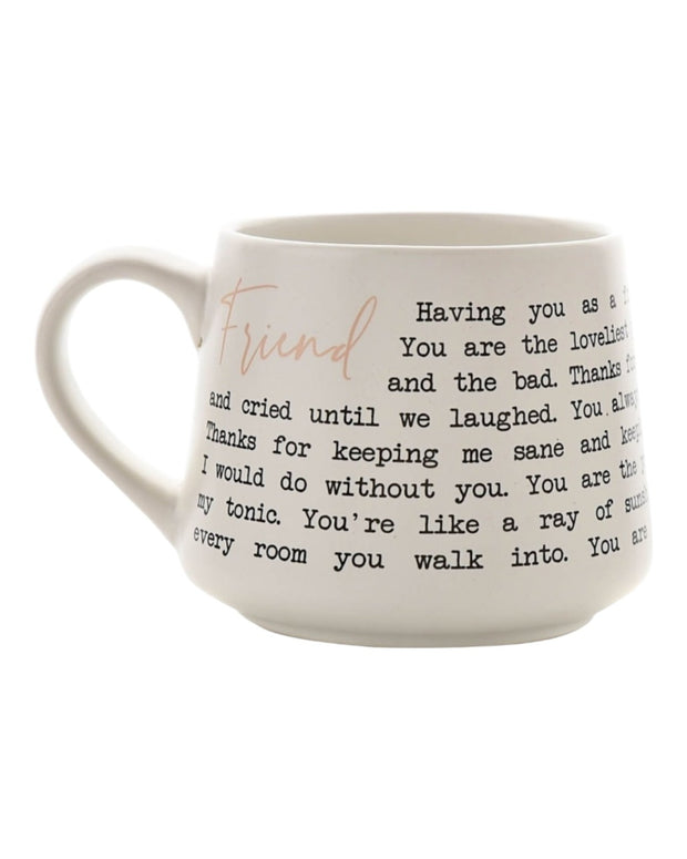 Beige Moments Stoneware Mug - Friend