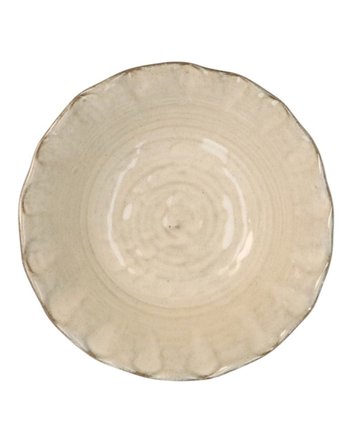Beige Stoneware Pinched Bowl
