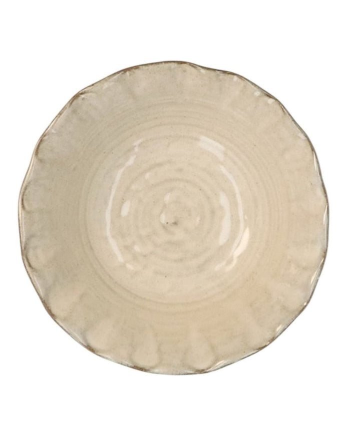 Beige Stoneware Pinched Bowl