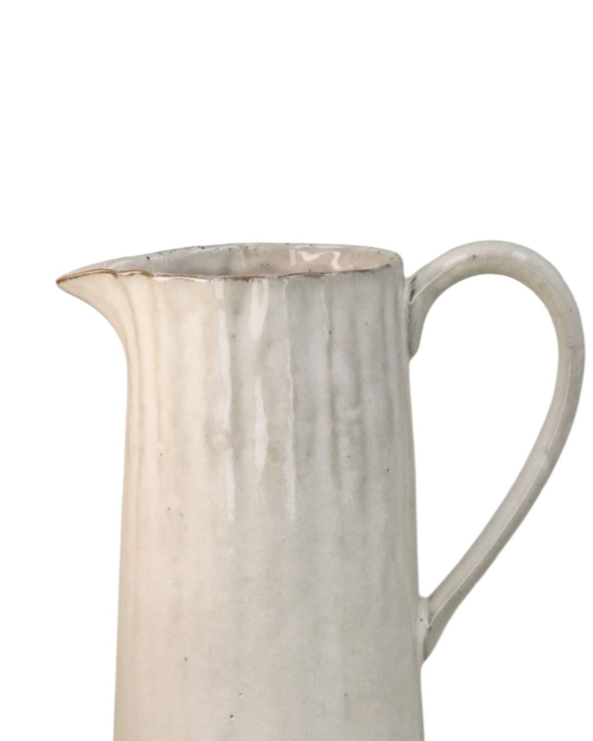 Beige Stoneware Pinched Jug