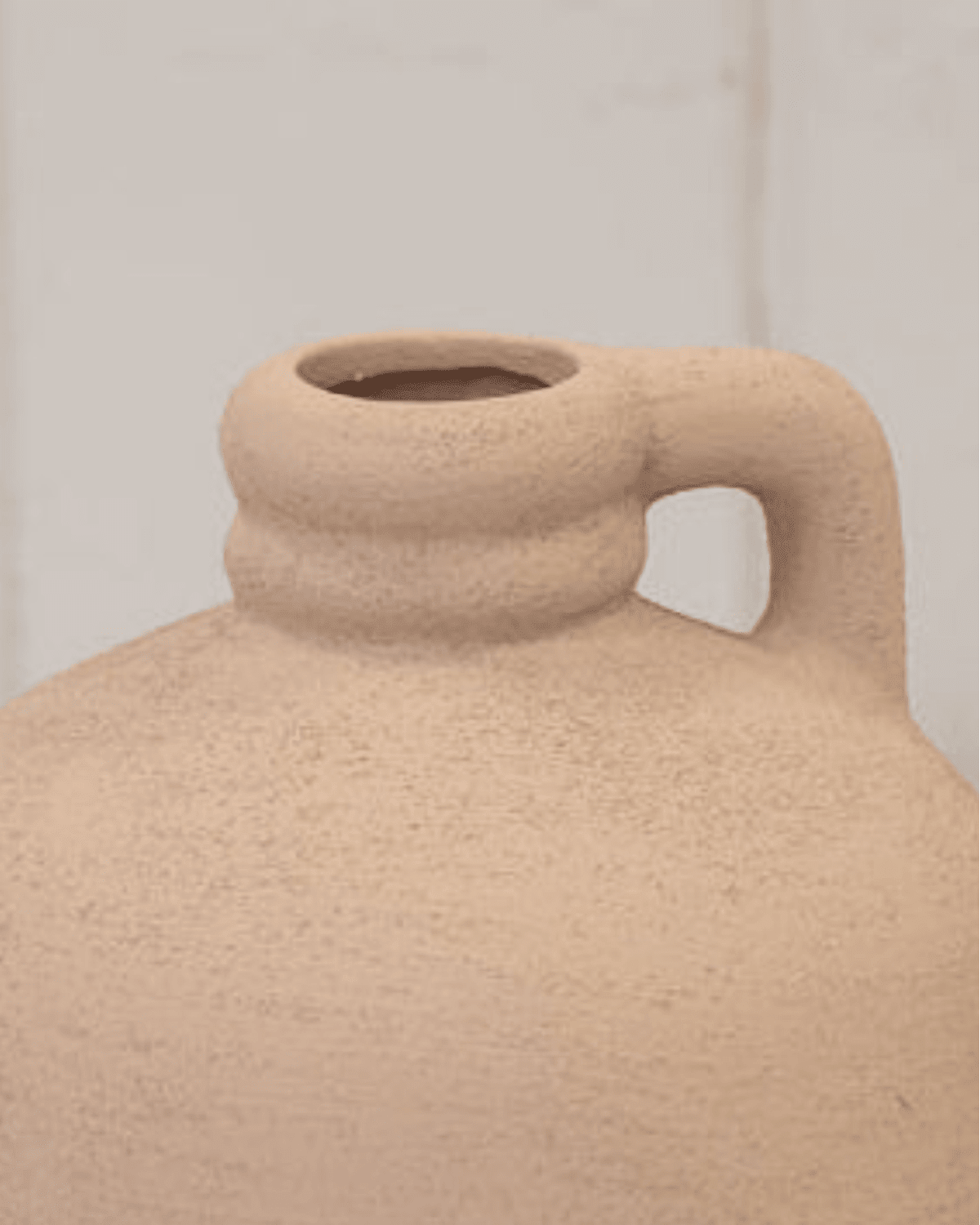 Beige Textured Bottle Shaped Vase