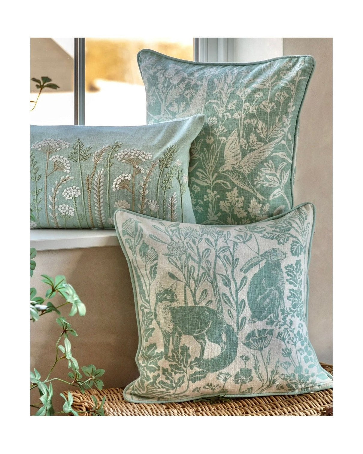 Bibury Animals Duck Egg Blue Cushion Cover