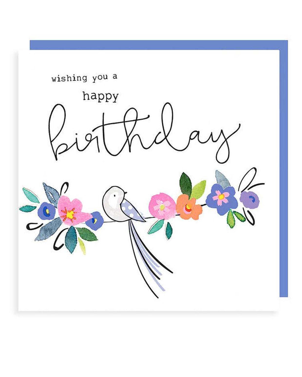 Birthday Card - Bird on a Swing