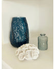 Textured Ridged Dark Blue Glass Vase - VasesVases - Lulu Loves Home