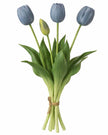 Blue Tulip Stems - Bunch of 5 Artificial Spring Flowers