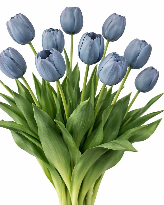 Blue Tulip Stems - Bunch of 5 Artificial Spring Flowers