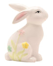 Bunny Figurine With Floral Decor | Ceramic Easter Ornament