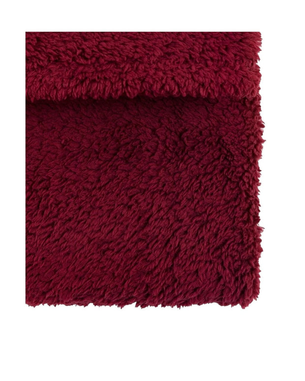 Burgundy Teddy Throw Blanket