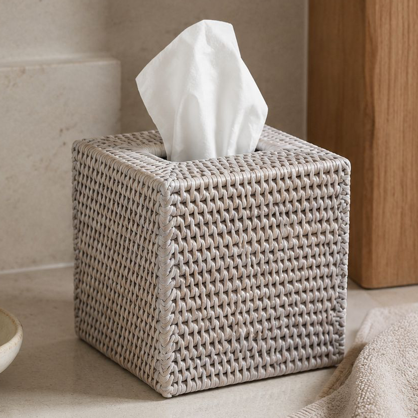 Wickham Rattan Square Tissue Box