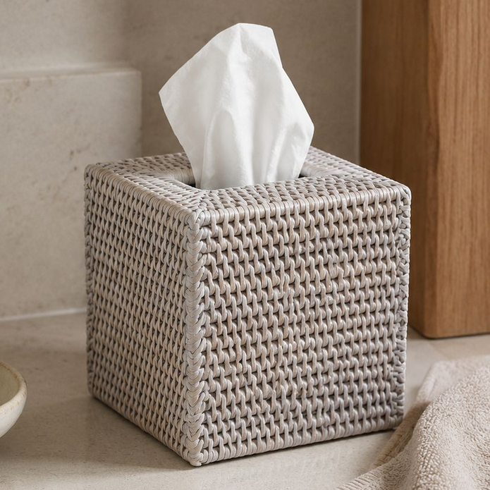 Wickham Rattan Square Tissue Box