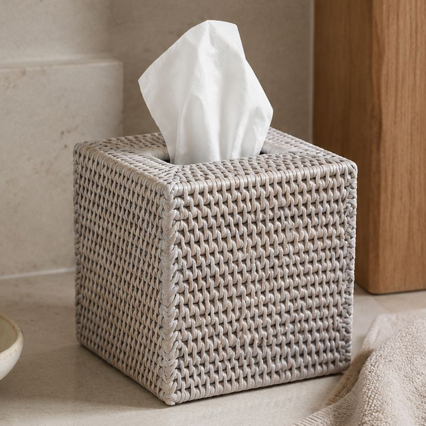 Wickham Rattan Square Tissue Box
