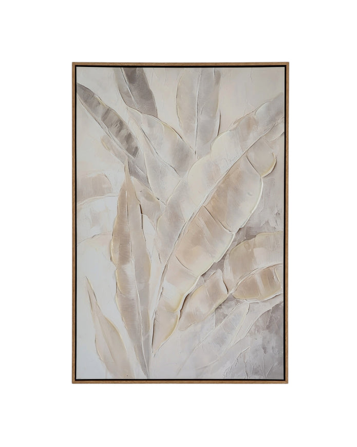 Large neutral feather wall art by Hill Interiors, framed picture featuring soft feather design for elegant home decor.