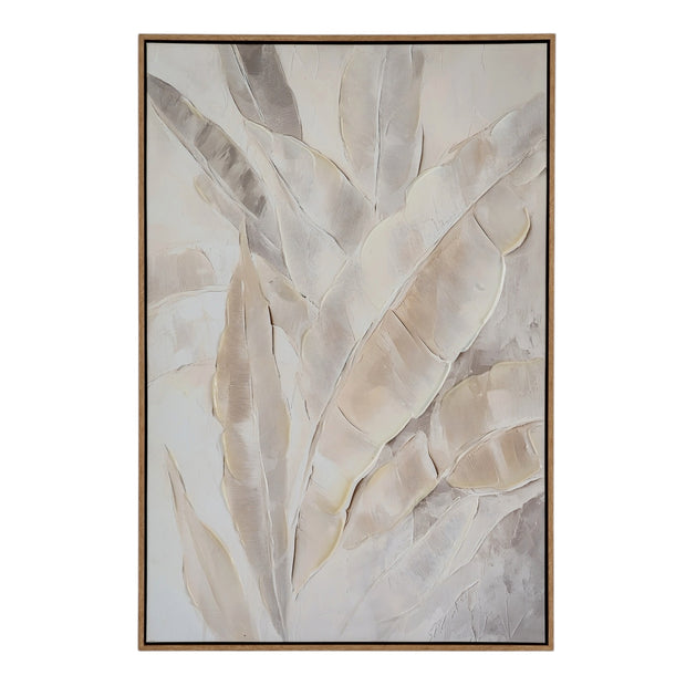 Large neutral feather wall art by Hill Interiors, framed picture featuring soft feather design for elegant home decor.