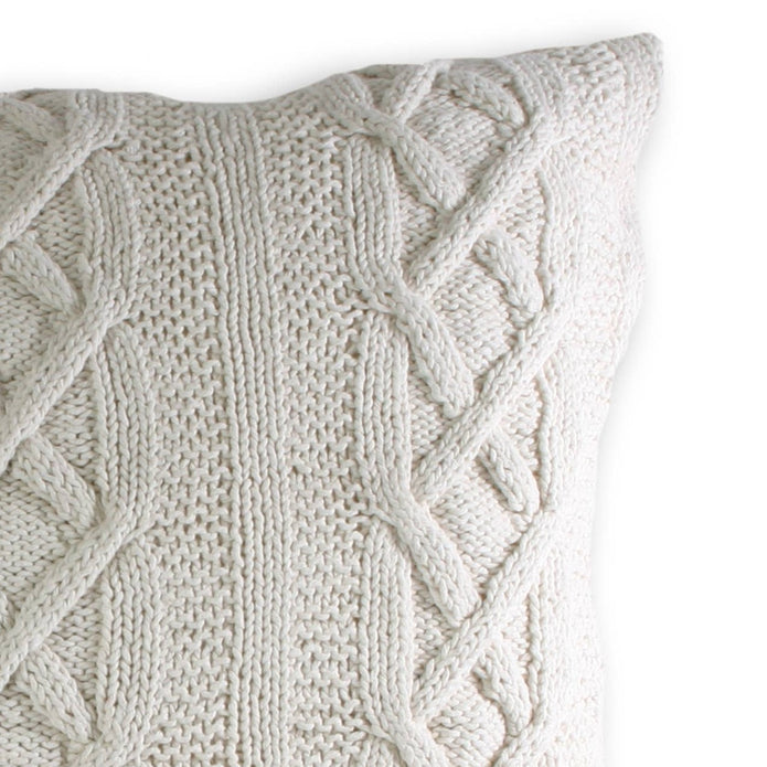 Aran Cable Knit Cream Cushion Cover