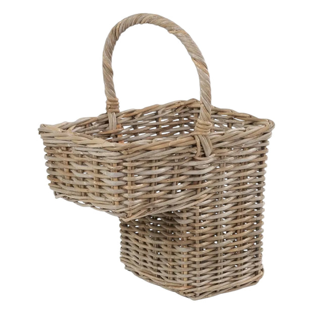 Rattan Wicker Stair Basket with Handle