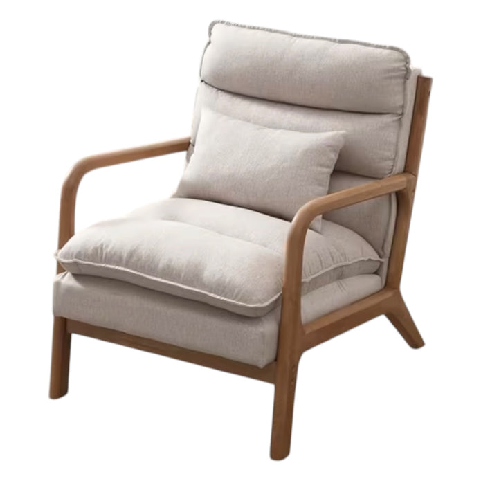 Cream Retro Wooden Framed Arm Chair