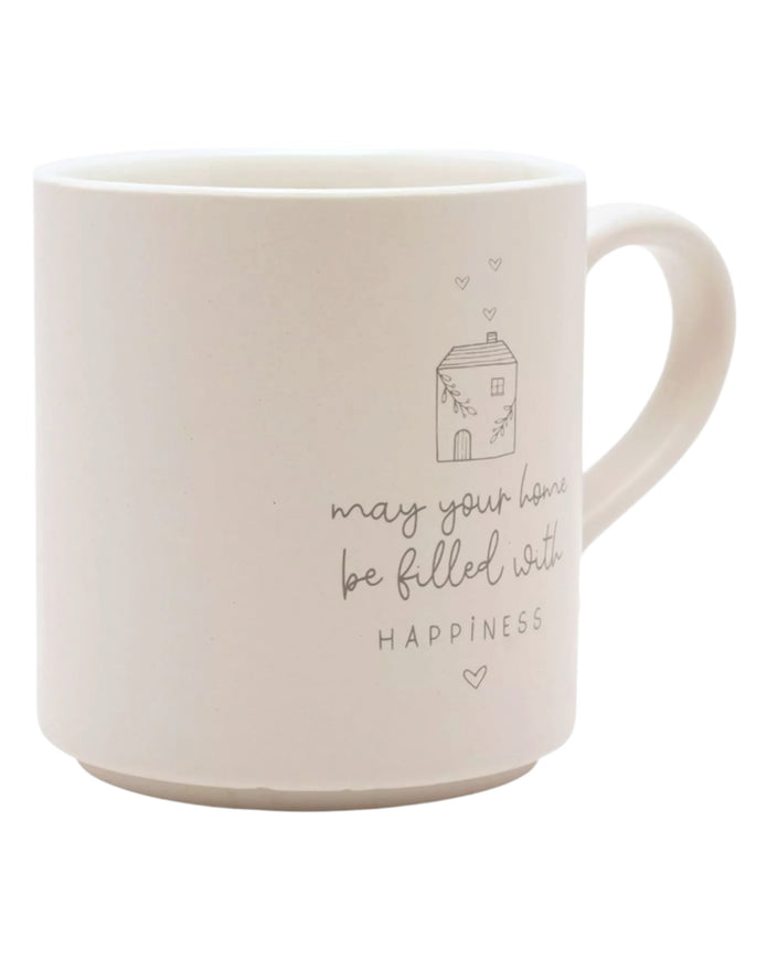 Beige Moments Mug - Happy Home - Neutral Ceramic Coffee Cup
