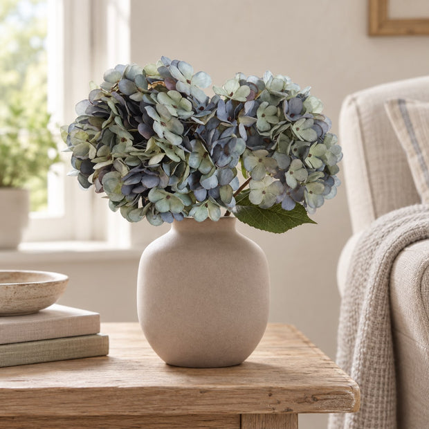 Artificial Short Dusky Blue Hydrangea Stem
