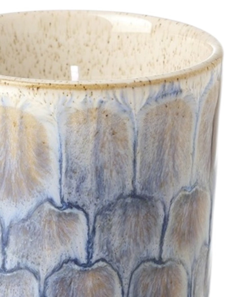 Navy blue tall ceramic candle by Heaven Sends, shown with a smooth finish and simple design, ideal for home decor.