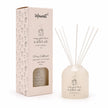 Beige Moments clear glass reed diffuser by Widdop & Co, elegant home fragrance with reed sticks in a minimalist glass bottle