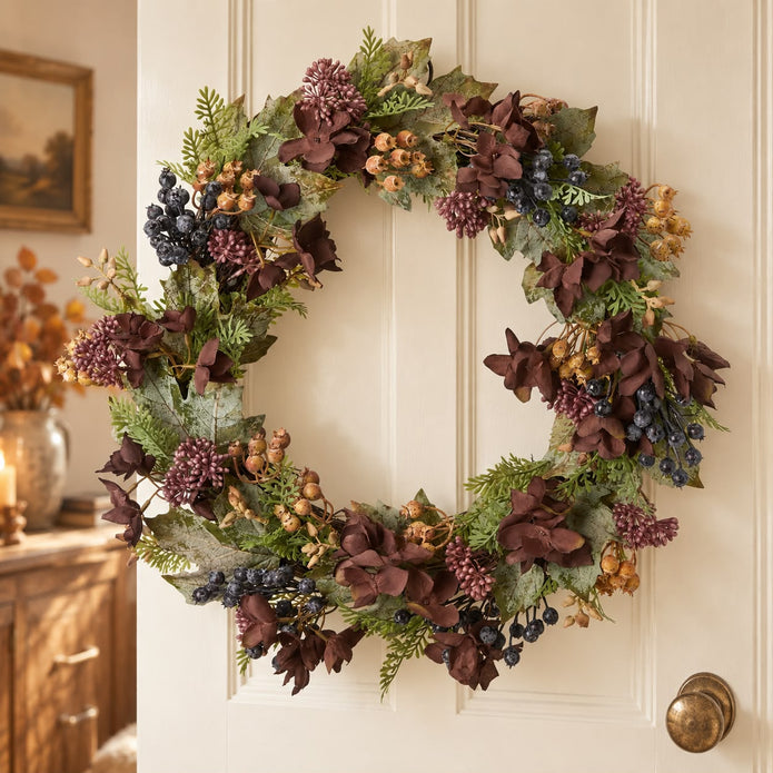 Hydrangea Green Artificial Wreath