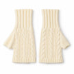 Cream Cosy Cable Knit Fingerless Gloves