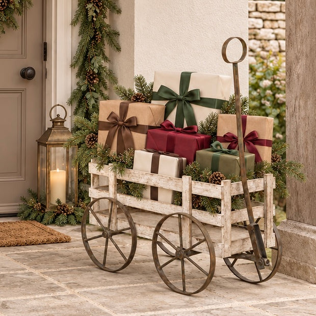 Wooden Market Flower Cart
