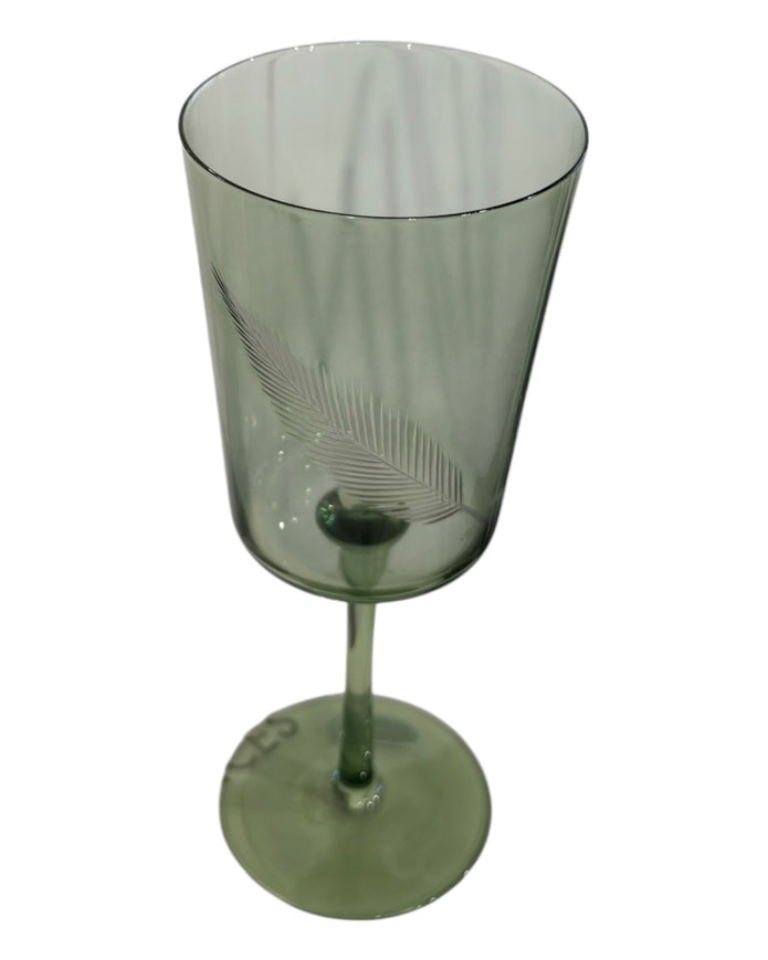 Green Palm Wine Glass