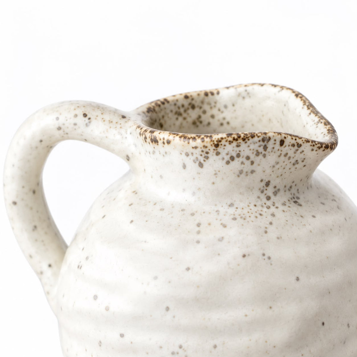 Natural Cream Speckled Ceramic Jug Vase
