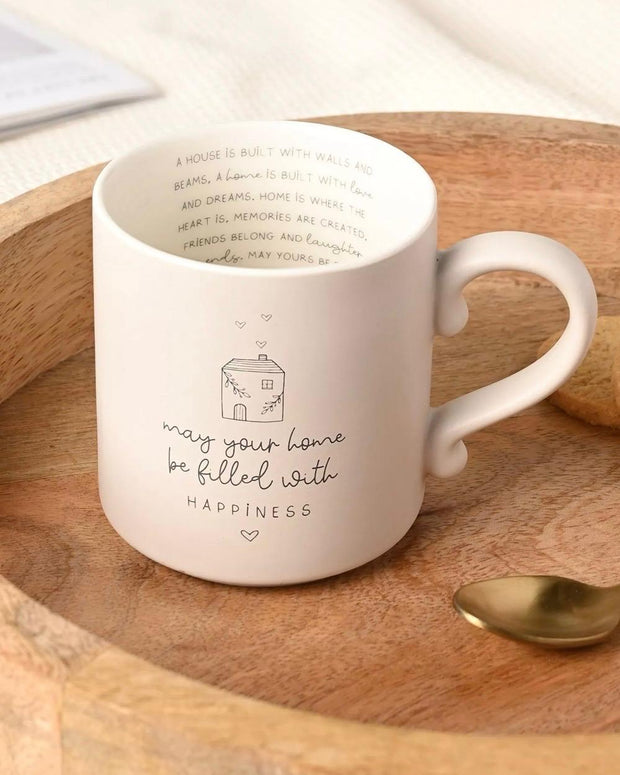 Beige Moments Mug - Happy Home - Neutral Ceramic Coffee Cup