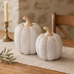 Natural Glazed Pumpkin With Fern Leaf Pattern