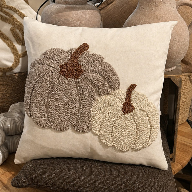 Neutral Beige Double Pumpkin Cushion Cover